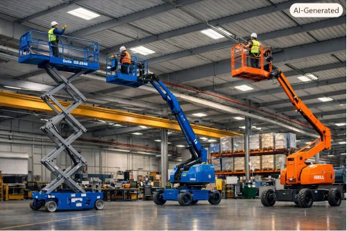 xe nâng người 10m làm việc